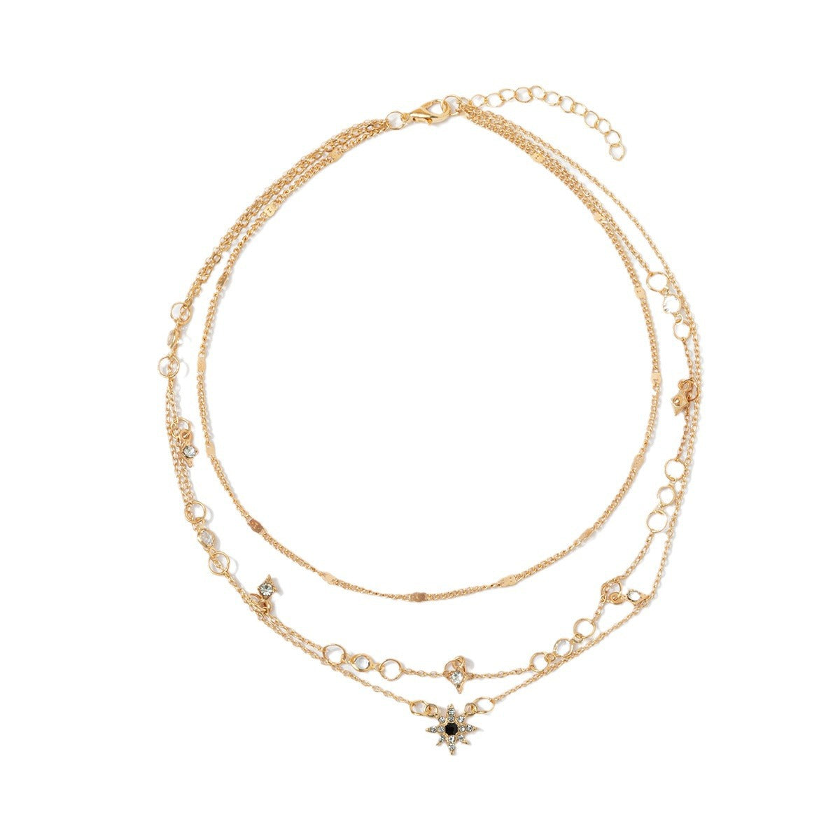 Vintage Eight-pointed Star Layered Necklace