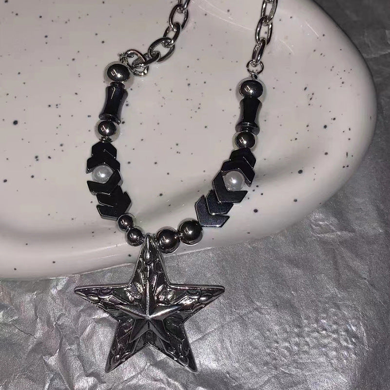 Gothic Beaded Star Necklace