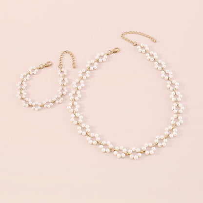 Vintage Hollow Pearl Jewelry Set