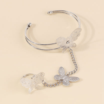 Butterfly Rhinestone Integrated Bracelet Ring