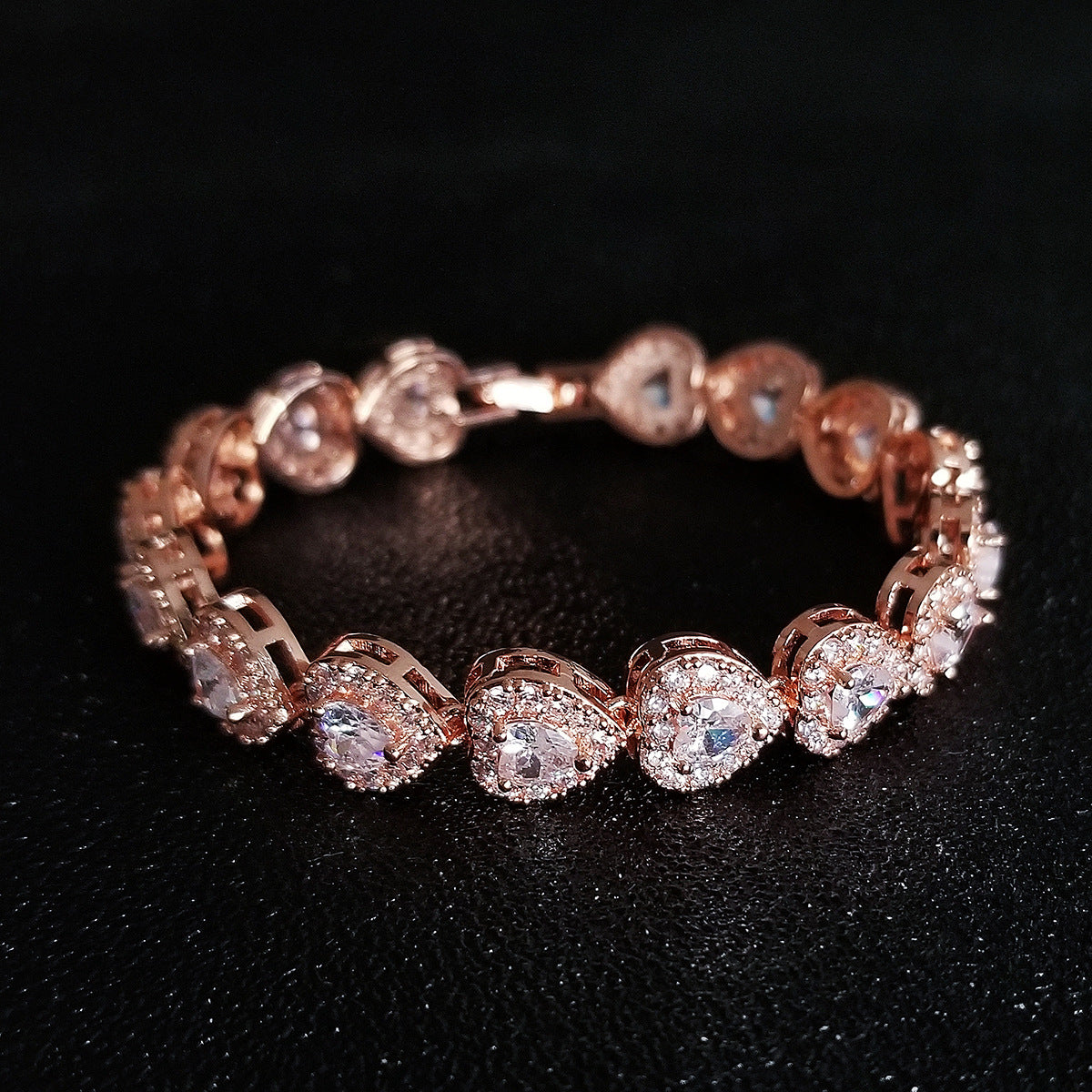 Full Zircon Heart Bracelet